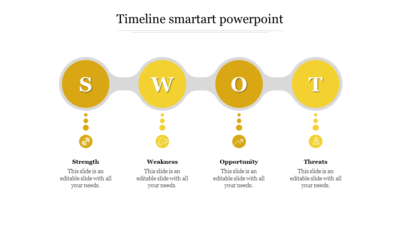 swot template powerpoint free-Yellow